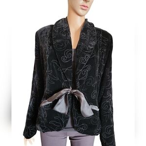 Cynthia Max Black Velvet Party Blazer